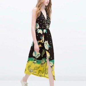 Zara Floral Faux Wrap Dress Size M